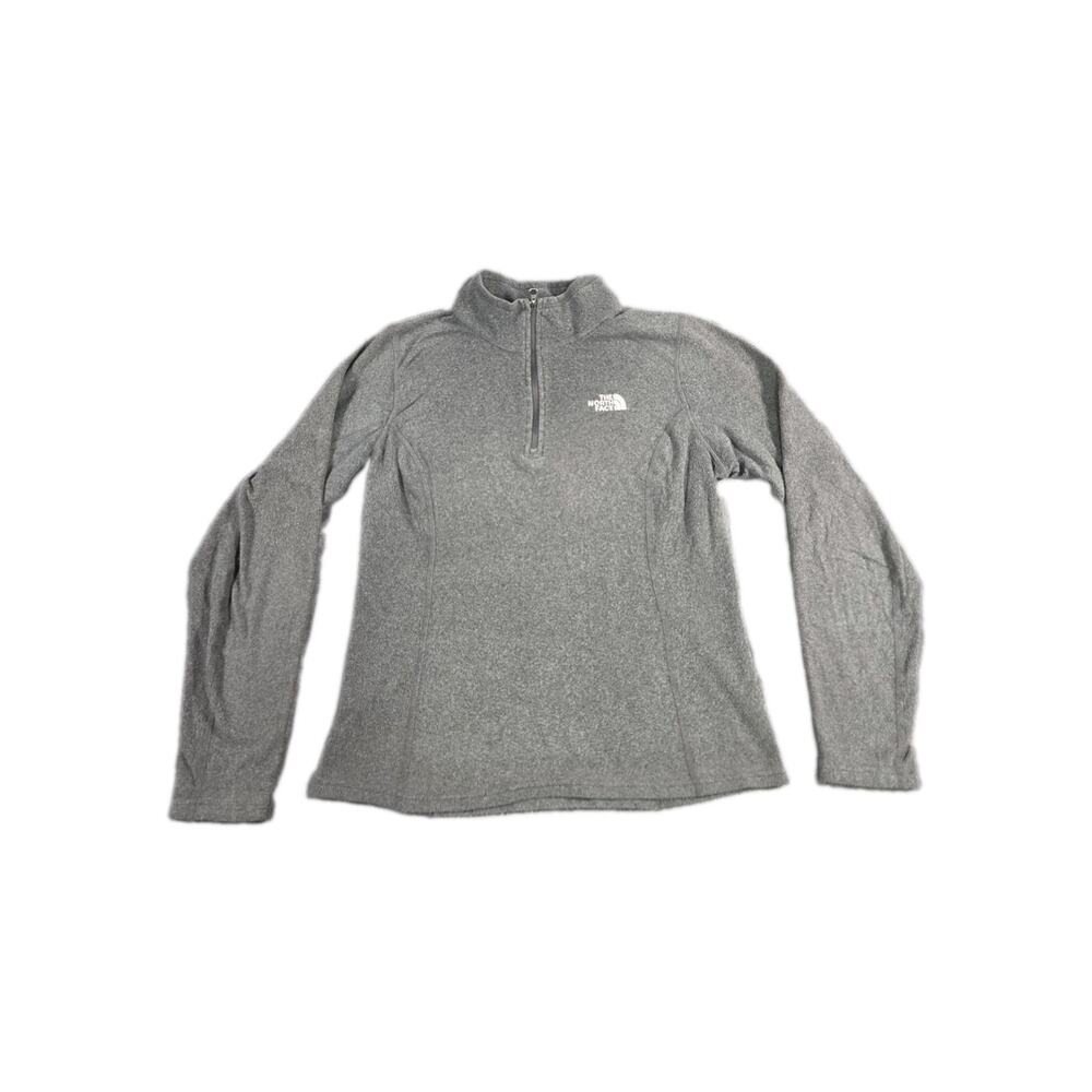 The North Face Pullover Womens Sz S Gray 1/4 Zip Gym Hiking Outdoors Fleece C9